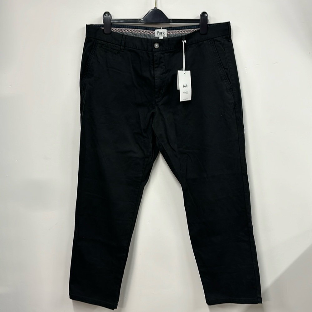 Perk Pants Mens Size 40x30 All Day Chinos Stretch Slim Fit Black NWT